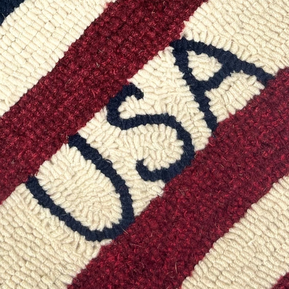 Folk Art American Flag Bag Vintage Red, White & Blue USA Hand Loom Shoulder Bag - Picture 3 of 10